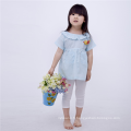 Lastest Design Girls Longues Appliqued Cute Dress Shirts